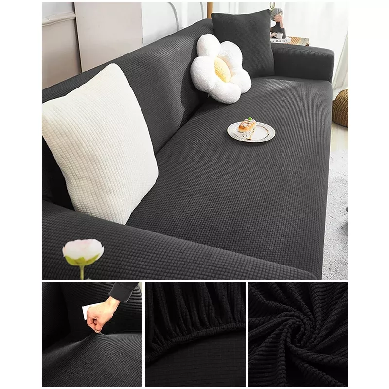 Elastic Jacquard Fabric Sofa Cover Stretch Couch Cover Sectional L Shape Sofa Slipcover Corner Case for Living Room 1/2/3/4 Seat