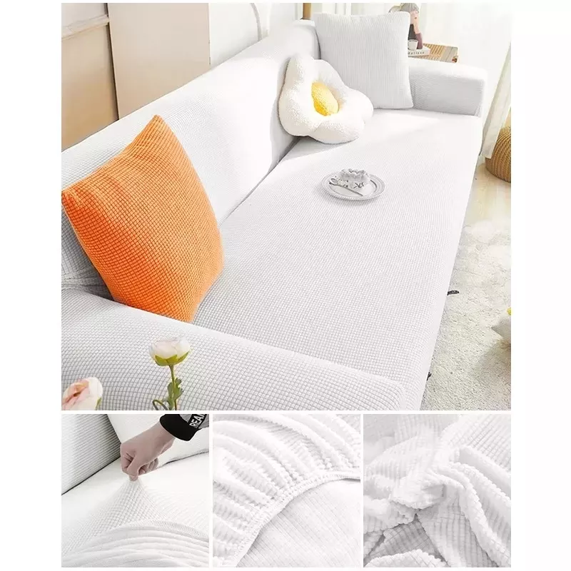 Elastic Jacquard Fabric Sofa Cover Stretch Couch Cover Sectional L Shape Sofa Slipcover Corner Case for Living Room 1/2/3/4 Seat