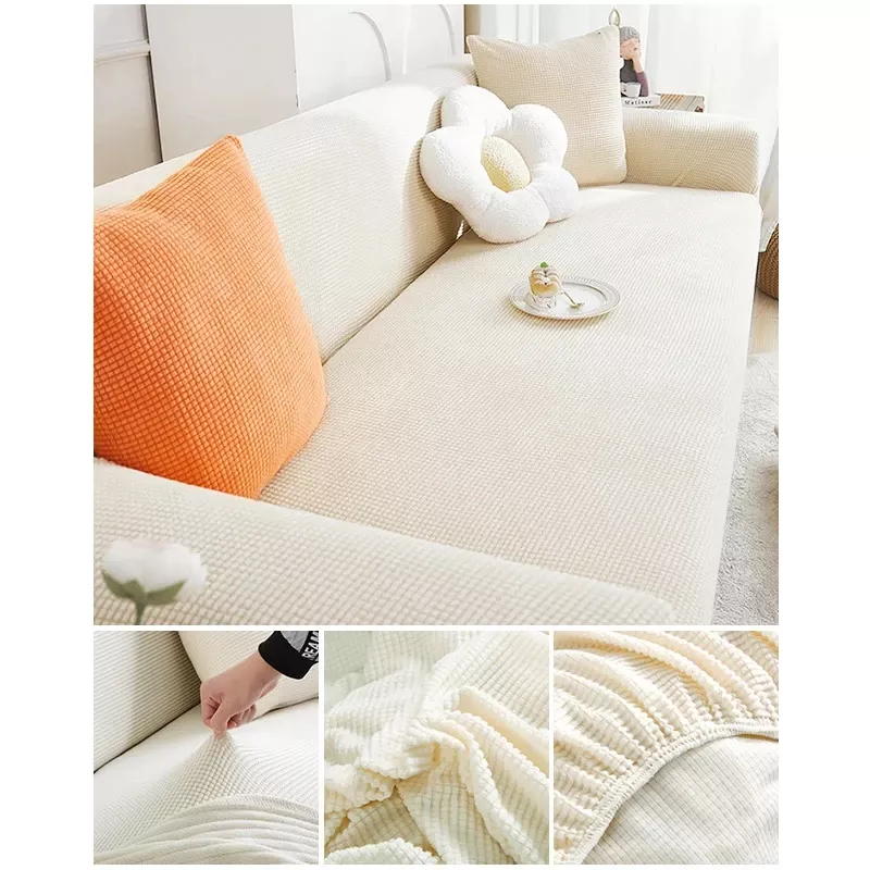 Elastic Jacquard Fabric Sofa Cover Stretch Couch Cover Sectional L Shape Sofa Slipcover Corner Case for Living Room 1/2/3/4 Seat