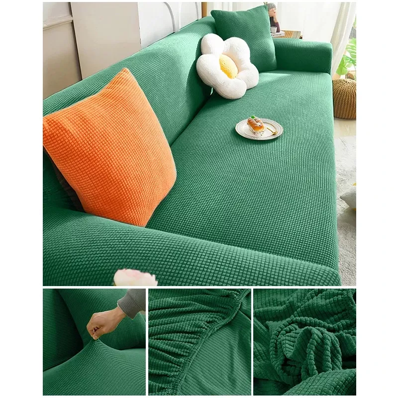 Elastic Jacquard Fabric Sofa Cover Stretch Couch Cover Sectional L Shape Sofa Slipcover Corner Case for Living Room 1/2/3/4 Seat