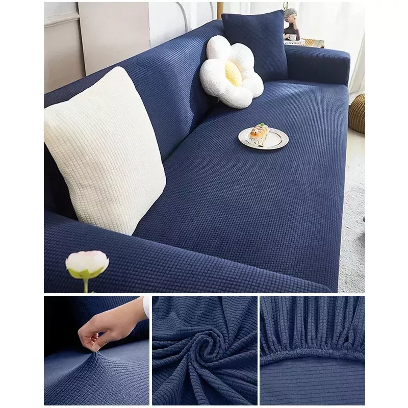 Elastic Jacquard Fabric Sofa Cover Stretch Couch Cover Sectional L Shape Sofa Slipcover Corner Case for Living Room 1/2/3/4 Seat